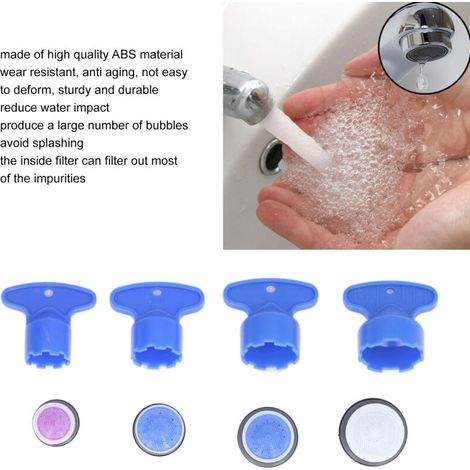 Aérateurs d'eau de robinet d'aérateur de robinet d'insertion en plastique de 8 pièces avec des clés pour la cuisine de salle de bains (1/4)