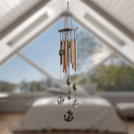 Windspiel aus Kupferlegierungs-Metallrohr zum Aufhängen für Zimmer, Außenbereich, Hof und Garten G953A (1/5)