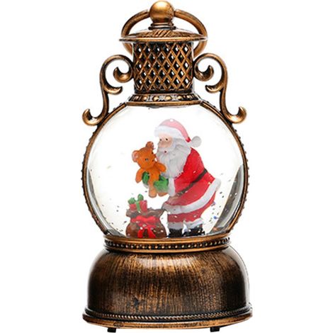 Lumière cadeau de vacances LED d'ambiance avec musique, de neige de Noël, ornement de Père Noël USB, veilleuse de décoration de scène de bureau (1/5)