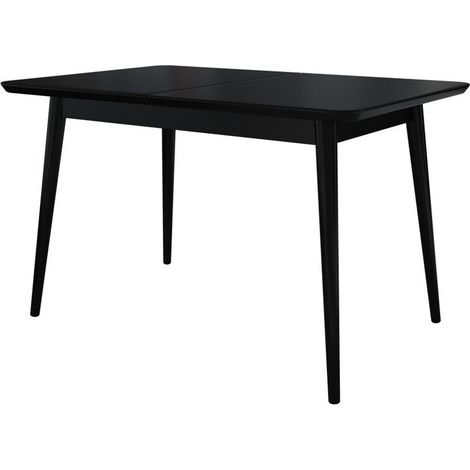 Table Racine 131, Noir, 76x80x140cm, Allongement, MDF, Bois (1/4)