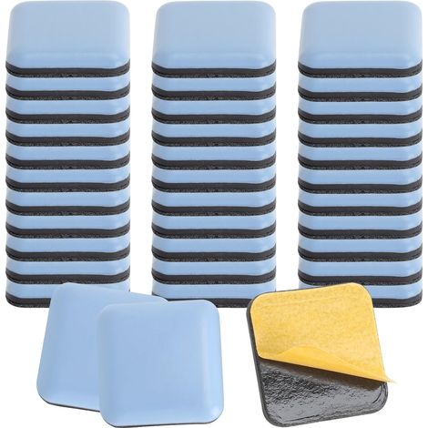36 pièces Patins pour Meubles 30x30mm – Patin Teflon adhésif pour Patin de Chaise, Tables et Meubles – Patins glisseurs pour Meubles en PTFE pour Glisse silencieuse et Protection du Sol (1/5)