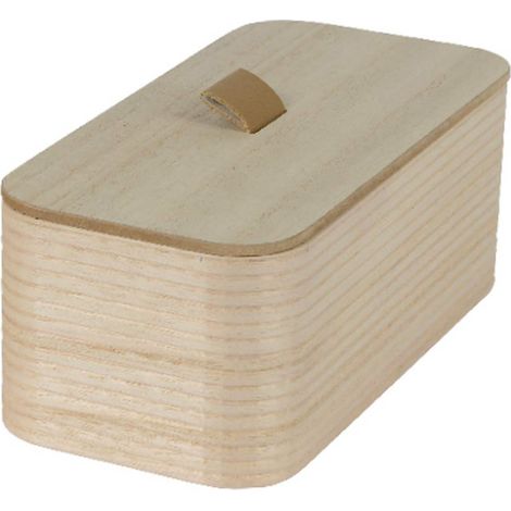 Kaemingk – Boîte décorative petite – Naturel/gris, bois de paulownia