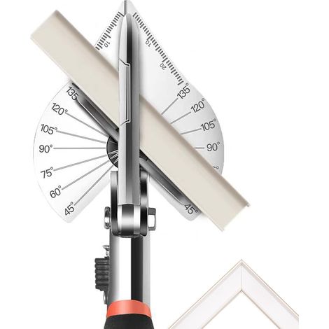 Cisaille à onglet multi-angles avec 45 à 135 degrés, ciseaux de coupe angulaire réglables pour couverture de cordon en PVC, moulure de plinthe, garniture quart de rond, bord de carrelage (1/5)