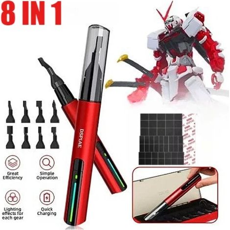 Stylo ponceuse à mouvement alternatif (ES-A) - Mini ponceuse électrique USB avec papier de verre auto-adhésif et 3 têtes Outil de ponçage durable (1/5)