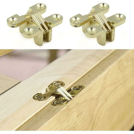 Charnières de porte cachées charnières croisées 6 pièces 180 charnières en alliage de zinc cachées pliantes (1/5)
