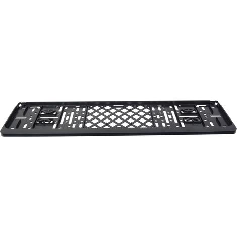 SUPPORT PLAQUE D'IMMATRICULATION UNIVERSEL A CLIQUER 52X11CM NOIR