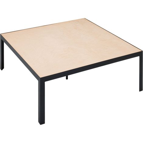 Table basse en Plateau en enduit effet béton et piètement métal noir ORELIA (1/4)