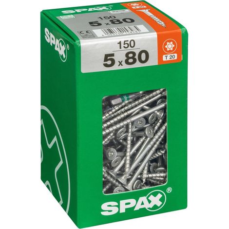 Tornillos Torx Lote 150 Avellanarse Inoxidable Spax Cabeza, Tf Tx 5X80 Wirox (1/5)