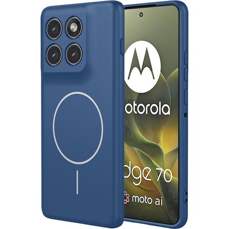 Funda de silicona ligera para Motorola Edge 70 5G con MagSafe, color azul. (1/5)