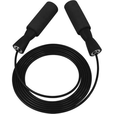 1 Corde à sauter, câble acier roulements à billes, poignée mousse ajustable, fitness adulte enfant (1/5)