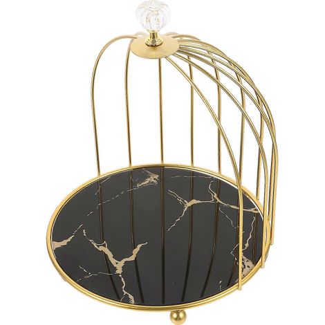 Organisateur de maquillage en forme de cage à oiseaux dorée, rangement pour chambre, 1 ensemble (1/5)
