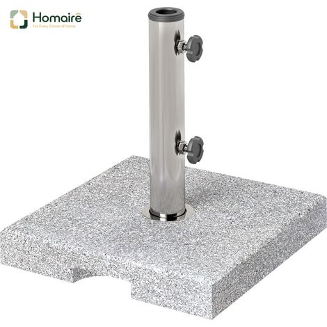 HOMAIRE Sonnenschirmständer Granit 21kg Quadratisch für Schirmdurchmesser 32/38/48mm