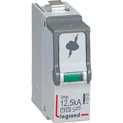 Cassette de remplacement parafoudre Type 1+2 12,5kA Legrand - LEG412303 (1/2)