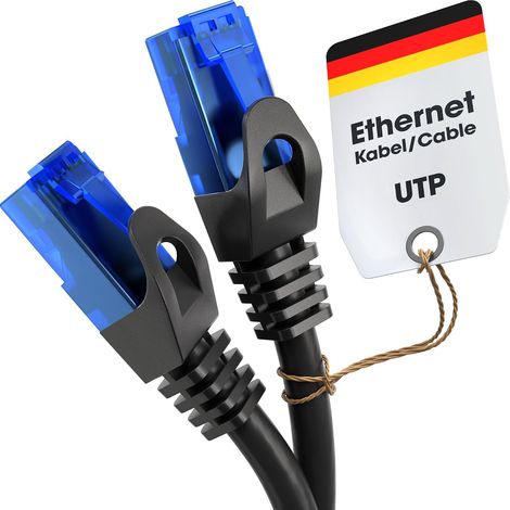 Câble Ethernet 10Gbit/s - 15m, noir (1/5)