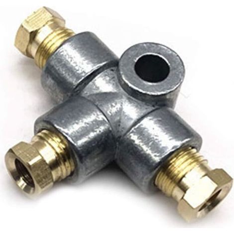 Tuyau De Frein En T - Raccord À 3 Voies - Filetage M10 - Cuivre - Pour Système Hydraulique De Freinage - 1 Pièce (1/3)