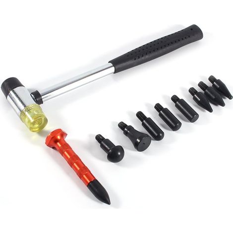 Outil sans peinture pour dent, Outils Dent Ding Hammer 9 têtes à tarauder, outil de démontage, enlèvement de la grêle sans peinture