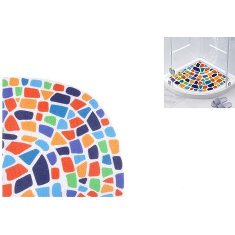 Tappetino da bagno a forma di ventaglio - Tappetino da bagno - Tappetino da bagno antiscivolo - Tappetino antiscivolo per bagno - Tappetino da bagno trasparente 60x60 cm (1/4)