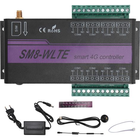 GSM ouvre-portail 8 canaux contrôleur d'accès téléphonique 4G interrupteur SMS PT100 sonde température prise UE 100‑240V (1/5)