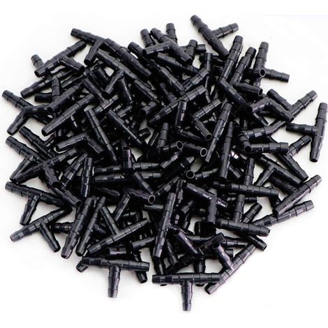 Irrigation de Pelouse 4/7mm Raccord Connecteur Goutte à Goutte, 100Pièces(T Raccord Connecteur) H221