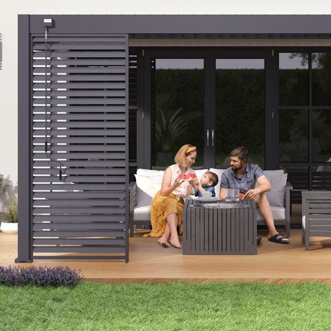 Pérgola bioclimática adosada Ombrea VS 3x4M - V2 -  Antracita