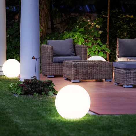 Lampe boule solaire Boule solaire jardin LED Décoration de jardin Boule solaire pour l'extérieur 20 cm, durée d'éclairage env. 6-8 heures, H 62 cm, set de 2 (1/5)