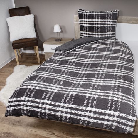 4tlg Cashmere Like Bettwäsche Oslo 135x200cm-M702555-Anthrazit-4tlg (1/2)