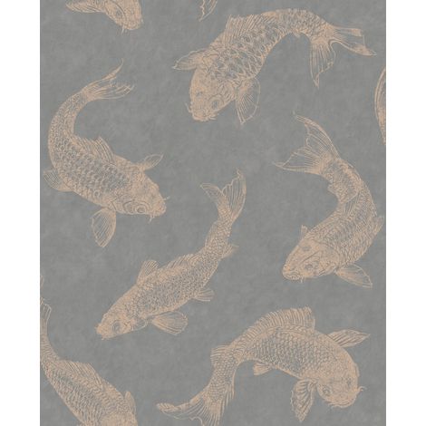 Superfresco Easy - Tapete - Fische - Grau - Rose Gold - 10mx52cm (1/4)