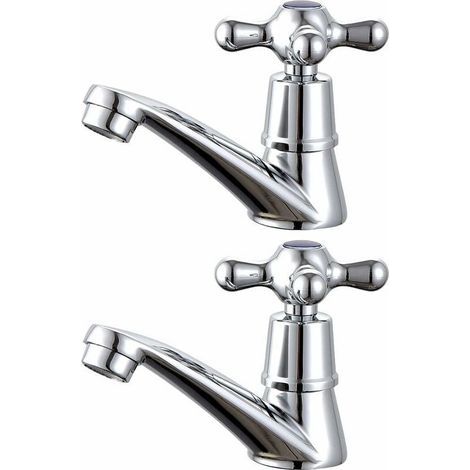 1 paire de robinets de lavabo chaud et froid pour lavabo de salle de bain (1/5)