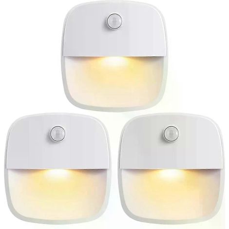 3er-Pack LED-Nachtlichter mit Bewegungsmelder für den Innenbereich, zum Aufkleben, für Schrank, Flur, Treppe, Badezimmer, Kleiderschrank, Schlafzimmer (1/4)
