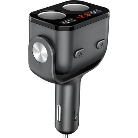 1pc Dual Zigarettenanzünderbuchse, Voltmeter Schalter Autoladegerät für Handy Tablet GPS (1/5)