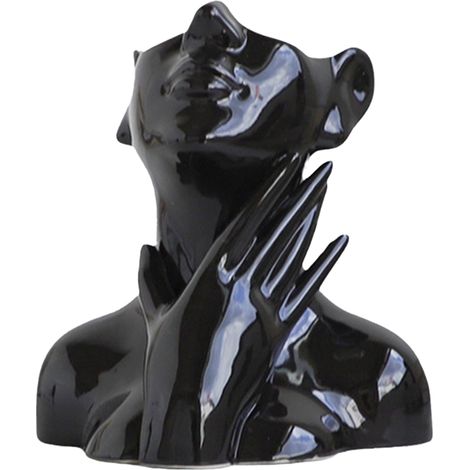Vase en céramique - Modèle corps humain - Noir - Lot de 1 - Pour décor intérieur et cadeaux (1/5)