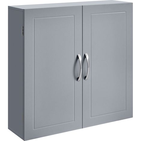 Meuble de salle de bain placard mural armoire rangement mur 2 portes avec 2 étagères réglables 60 x 18 x 60 cm style scandinave nordique blanc mat (1/5)