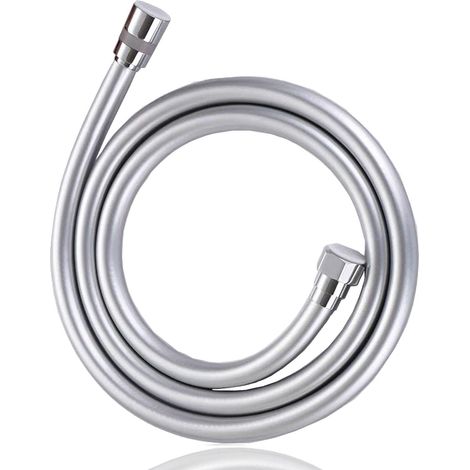 Tuyau de douche flexible PVC 1,5m - Anti-torsion double protection, remplacement universel avec têtes en laiton de qualité supérieure