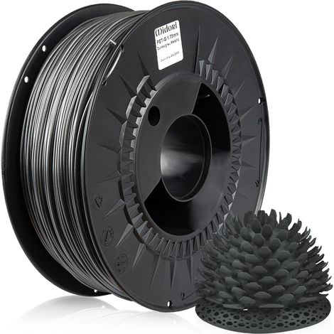 MIDORI® 3D Drucker 1,75mm PETG Filament 1kg Spule Rolle Premium Dunkelgrau Metallic (1/5)