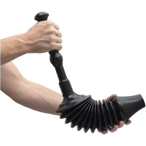 Piston de Toilette, Déboucheur Puissant Pour Déboucher les Canalisations, Outil D'aspiration Robuste et Flexible Pour Déboucher les Toilettes de Tous Types, 60 X 13 Cm, Dia 5 Cm, Noir (1/4)