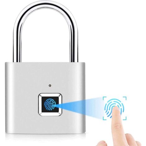 Cadenas intelligent à empreinte digitale rechargeable par USB, étanche IP65, pour casiers, valises, sacs à dos, etc. (1/5)