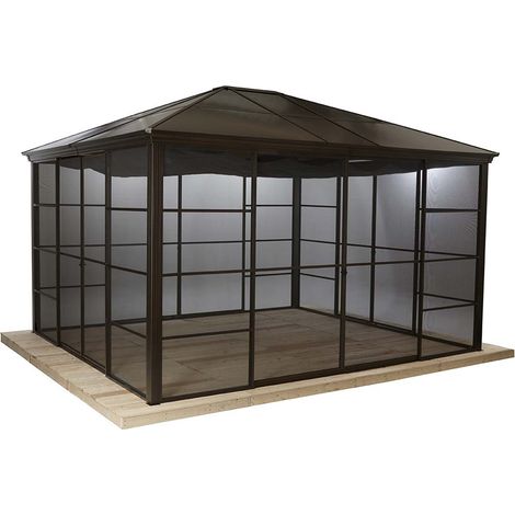 Sojag Pavillon Castel 10x12, bronze, 298 x 362 x 283 cm (L x B x H), Aluminium (1/4)