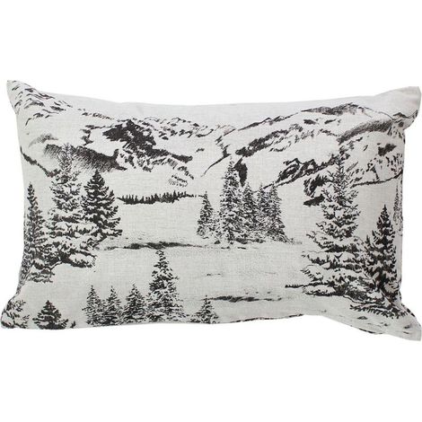 Coussin Déco de Noël "Ebène" 30x50cm Écru & Anthracite (1/3)
