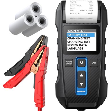 Testeur de batterie et alternateur professionnel 12V 24V TOPDON BT300P avec imprimante (1/5)
