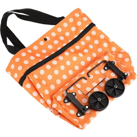 Sac de courses pliable à roulettes en tissu Oxford, double usage