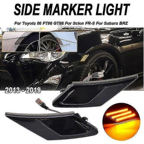 Luz intermitente LED para guardabarros, luz de posición lateral para Toyota 86 FT86 GT86 Scion FR-S Edición 2013-2019 0619 (1/4)