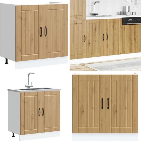 vidaXL Meuble de base de lavabo Lucca chêne artisanal bois ingénierie (1/5)