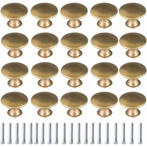 20 pomos de latón vintage para muebles, tiradores para cajones y puertas, tiradores para muebles vintage, tiradores para cajones, armarios, roperos y muebles de cocina.