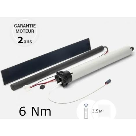 Kit Moteur solaire 6 NM de volet roulant pour tablier de 3,5 M² maximum (axe ZF 54 MM) (1/4)