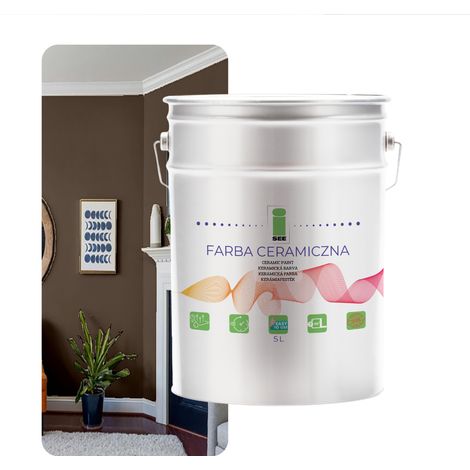 PITTURA MURALE IN CERAMICA, LAVABILE, MARRONE, 5L, ANTIMACCHIA (1/5)