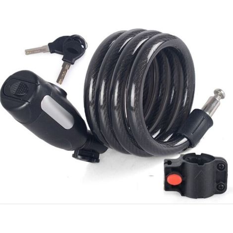 Candado en espiral de 120 cm para bicicletas y cochecitos de bebé – cerradura sin llave con fijación integrada – acero flexible de alta resistencia