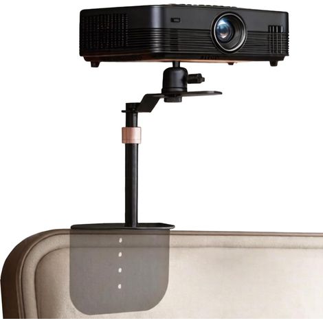 Support de vidéoprojecteur de lit, canapé, hauteur réglable de 23 à 37 cm, sans perçage, support de table rotatif à 360°, base en métal stable, montage facile, universel pour table de chevet (1/5)