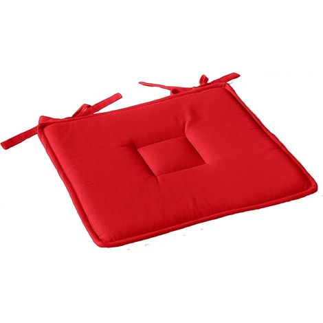 Galette de chaise plate 40 x 40 cm Panama rouge