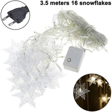 3,5 m lange Lichterkette mit 96 LEDs in Schneeflockenform, inklusive Stecker, ideal für Weihnachts-, Hochzeits- und Partydekorationen sowie Kronleuchter. (1/5)