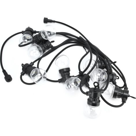 Guirlande lumineuse G50 de 5 m, 10 LED, ampoules globe transparentes, lampe décorative pour jardin extérieur, lumière chaude, prise US 100-240 V (1/5)